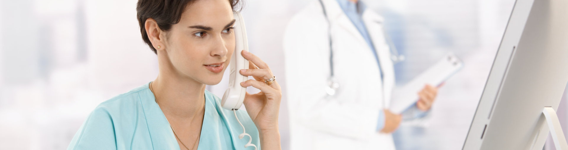 a pharmacist calling using the telephone